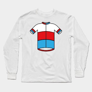 Blue & Red Cycling Jersey Long Sleeve T-Shirt